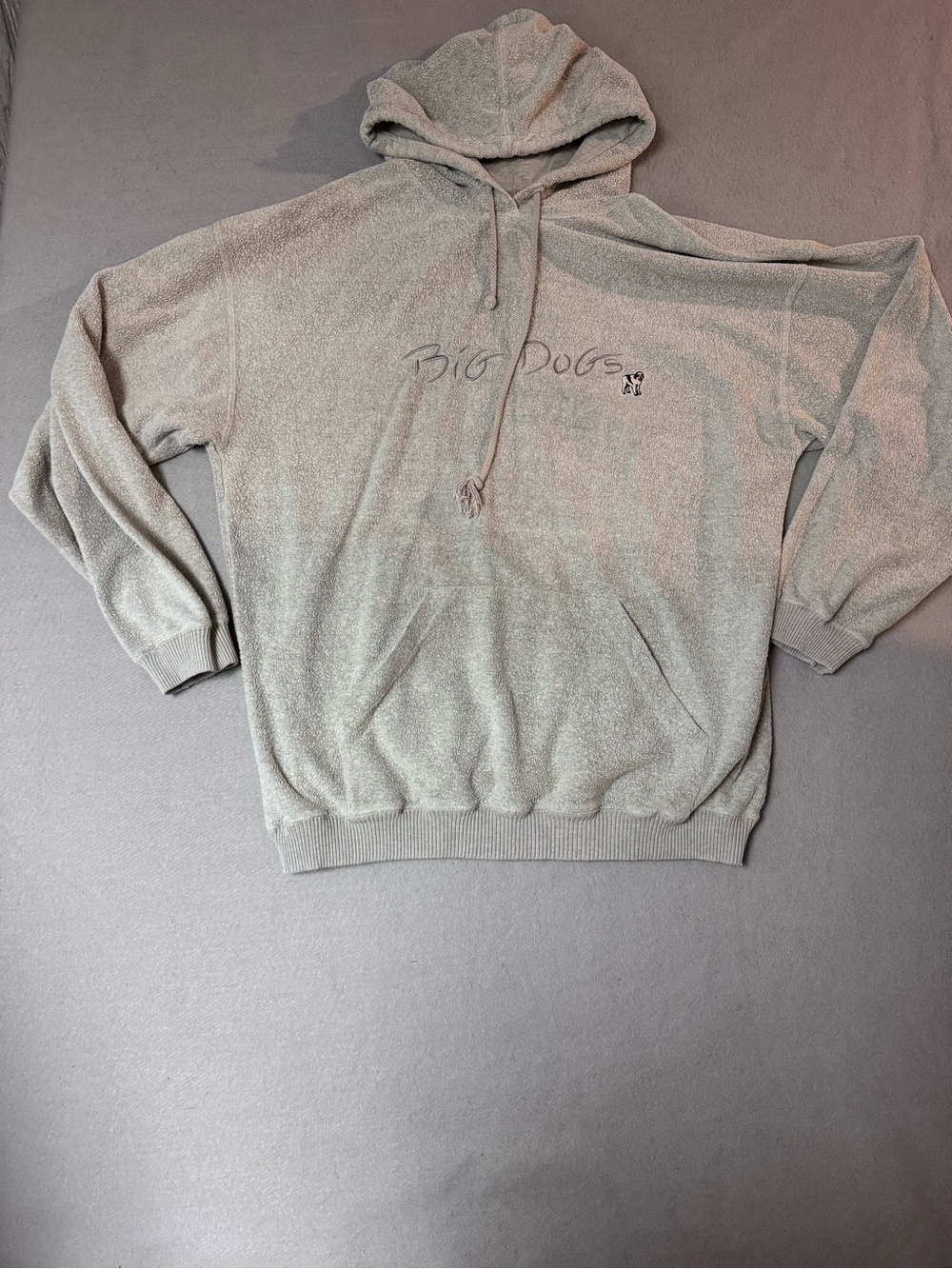 Y2K Big Dogs Men’s Light Gray/Blue Hoodie Size Large